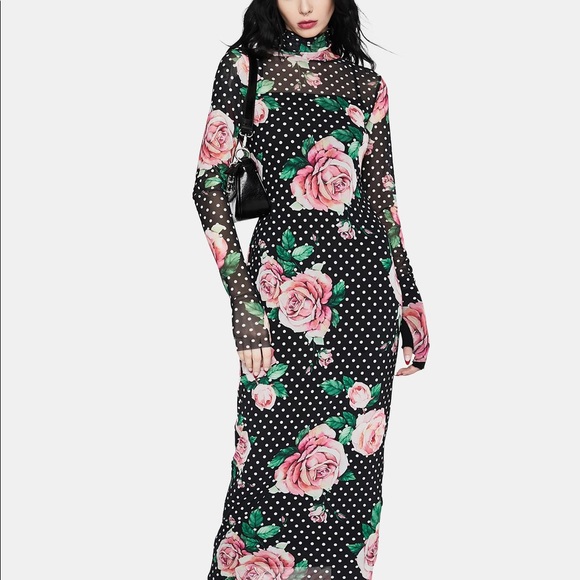 AFRM | Dresses | Winter Rose Polka Dot 